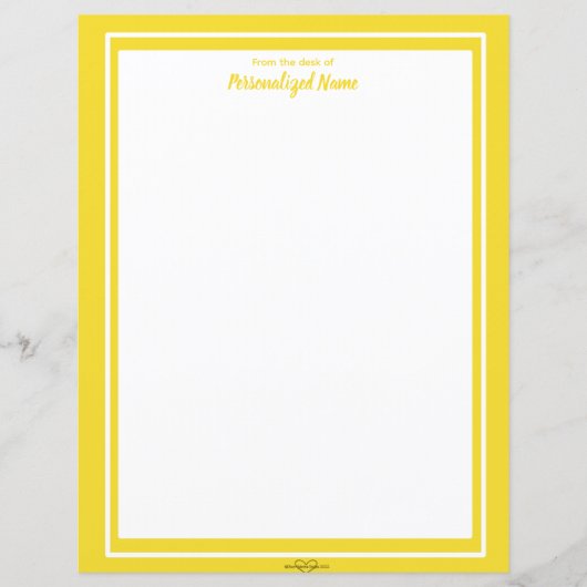 Dubbele Lijn Lijst Geel Ongevoerd Papierblad (Voorkant)