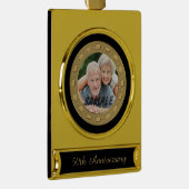 Dubbele Lijst Golden Wedding Jubileum Foto Verguld Banner Ornament (Rechts)