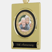 Dubbele Lijst Golden Wedding Jubileum Foto Verguld Banner Ornament (Links)