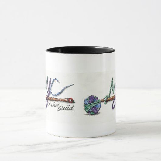 Dubbele Logo NYC Crochet Guild Mok (Midden)