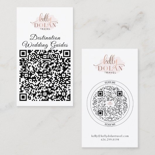 Dubbele Logo QR-code Visitekaartje (Voorkant / Achterkant)