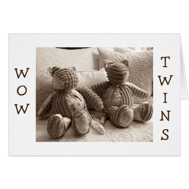 DUBBELE LOVE/JOY/FUN MET GEBOORTES VAN UW TWINS (Voorkant Horizontaal)