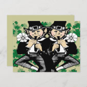 Dubbele Luck Leprechaun Briefkaart (Voorkant / Achterkant)