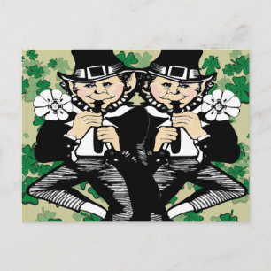 Dubbele Luck Leprechaun Briefkaart