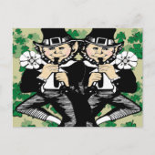 Dubbele Luck Leprechaun Briefkaart (Voorkant)