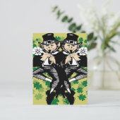 Dubbele Luck Leprechaun Briefkaart (Staand voorkant)
