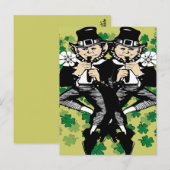 Dubbele Luck Leprechaun Briefkaart (Voorkant / Achterkant)