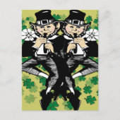 Dubbele Luck Leprechaun Briefkaart (Voorkant)
