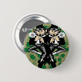 Dubbele Luck Leprechaun Ronde Button 5,7 Cm (Voorkant /achterkant)
