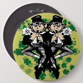 Dubbele Luck Leprechaun Ronde Button 6,0 Cm (Voorkant /achterkant)