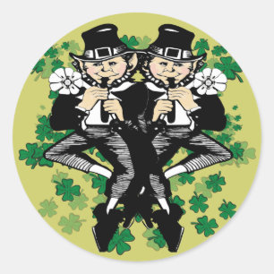Dubbele Luck Leprechaun Ronde Sticker