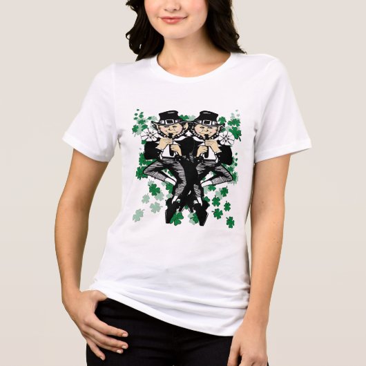 Dubbele Luck Leprechaun Tri-Blend Shirt (Voorkant)