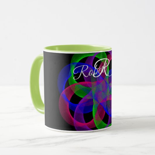 Dubbele Lus Mesh Geometrische Koffiemok Mok (Voorkant links)