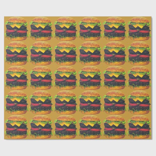 Dubbele luxe hamburger met kaaspakpapier cadeaupapier (Vlak)