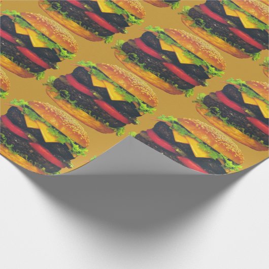 Dubbele luxe hamburger met kaaspakpapier cadeaupapier (Hoek)