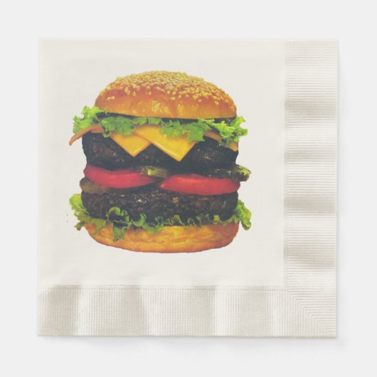 Dubbele luxe hamburger met kaaspapier servetten (Voorkant)