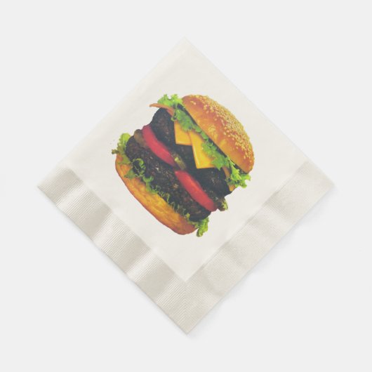 Dubbele luxe hamburger met kaaspapier servetten (Hoek)