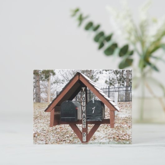 Dubbele maiilbox onder het briefkaart van het dak (Staand voorkant)