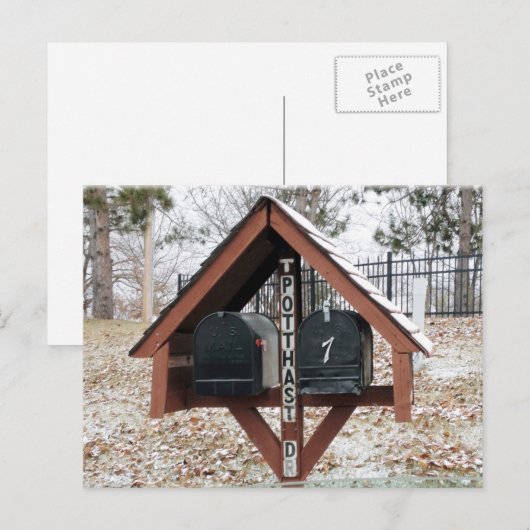 Dubbele maiilbox onder het briefkaart van het dak (Voorkant / Achterkant)