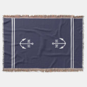 Dubbele Marine Anker Monogram Gooi Deken (Voorkant)