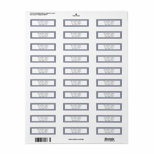 Dubbele marinestriem - label retouradres (Full Sheet)