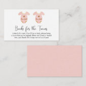 Dubbele meisjes boeken voor Baby shower Informatiekaartje (Voorkant / Achterkant)