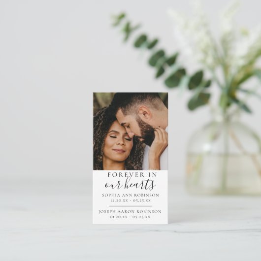 Dubbele Memorial Foto Funeral Prayer Kaart Visitekaartje (Staand voorkant)