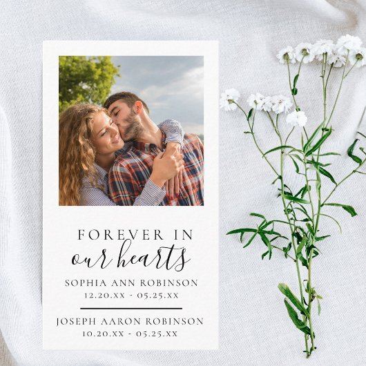 Dubbele Memorial Foto Funeral Prayer Kaart Visitekaartje