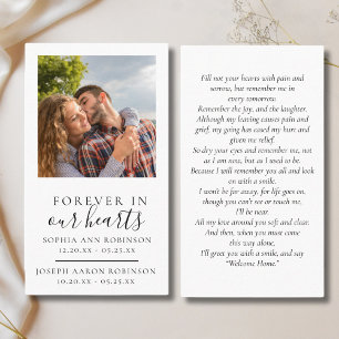 Dubbele Memorial Foto Funeral Prayer Kaart Visitekaartje