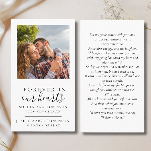 Dubbele Memorial Foto Funeral Prayer Kaart Visitekaartje