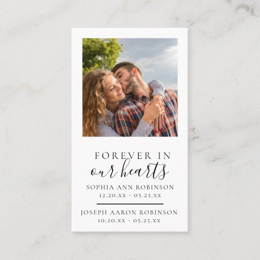 Dubbele Memorial Foto Funeral Prayer Kaart Visitekaartje (Voorkant)