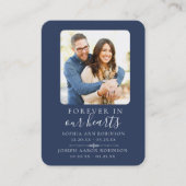 Dubbele Memorial Funeral Foto Blue Prayer Kaart Visitekaartje (Voorkant)