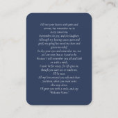 Dubbele Memorial Funeral Foto Blue Prayer Kaart Visitekaartje (Achterkant)