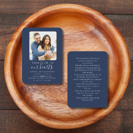 Dubbele Memorial Funeral Foto Blue Prayer Kaart Visitekaartje