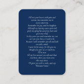 Dubbele Memorial Funeral Foto Blue Prayer Kaart Visitekaartje (Achterkant)