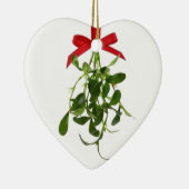 **DUBBELE MISTLETOE** HART SCHEPEN KERAMISCH ORNAMENT (Rechts)