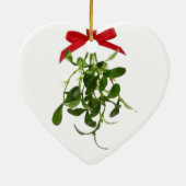 **DUBBELE MISTLETOE** HART SCHEPEN KERAMISCH ORNAMENT (Achterkant)