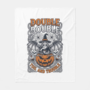 Dubbele Moeite Problemen Heks Pompoen Halloween Sp Fleece Deken
