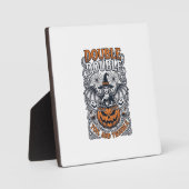 Dubbele Moeite Problemen Heks Pompoen Halloween Sp Fotoplaat (Voorkant)