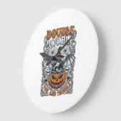 Dubbele Moeite Problemen Heks Pompoen Halloween Sp Grote Klok (Hoek)