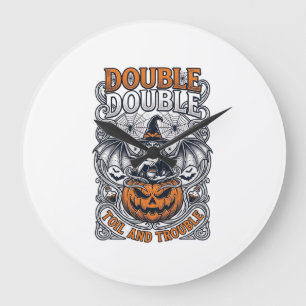 Dubbele Moeite Problemen Heks Pompoen Halloween Sp Grote Klok