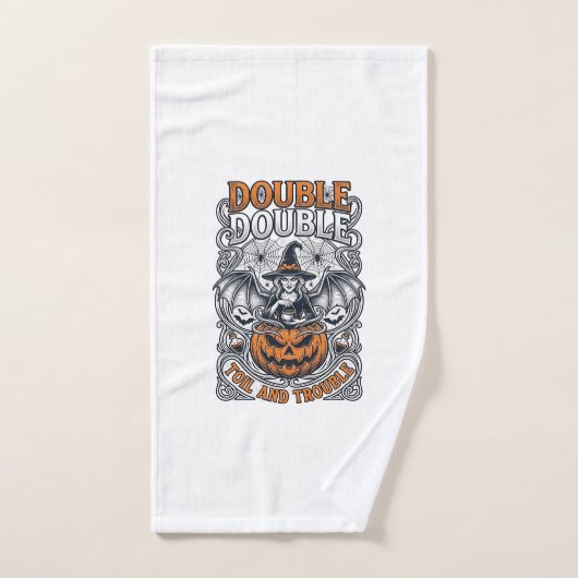 Dubbele Moeite Problemen Heks Pompoen Halloween Sp Handdoek (Handdoek)