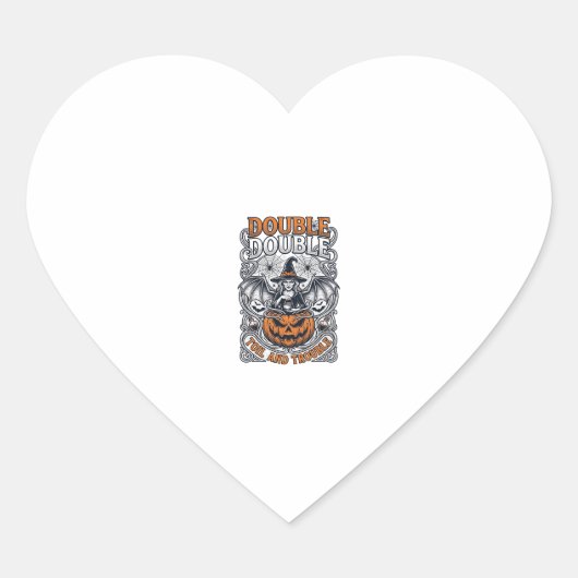 Dubbele Moeite Problemen Heks Pompoen Halloween Sp Hart Sticker (Voorkant)