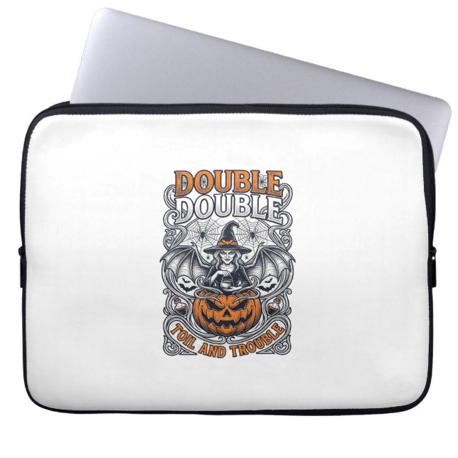 Dubbele Moeite Problemen Heks Pompoen Halloween Sp Laptop Sleeve (Voorkant)