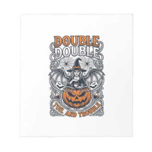 Dubbele Moeite Problemen Heks Pompoen Halloween Sp Notitieblok