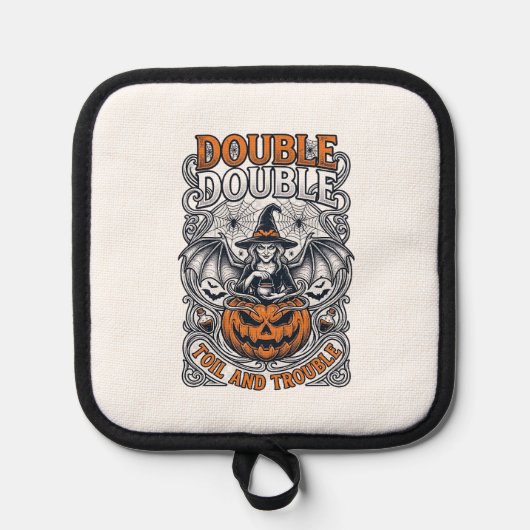 Dubbele Moeite Problemen Heks Pompoen Halloween Sp Pannenlap (Voorkant)
