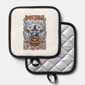 Dubbele Moeite Problemen Heks Pompoen Halloween Sp Pannenlap (Voorkant / Achterkant)