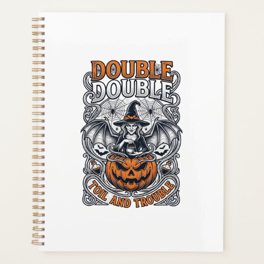 Dubbele Moeite Problemen Heks Pompoen Halloween Sp Planner (Voorkant)