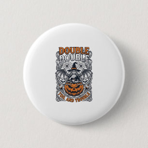 Dubbele Moeite Problemen Heks Pompoen Halloween Sp Ronde Button 5,7 Cm