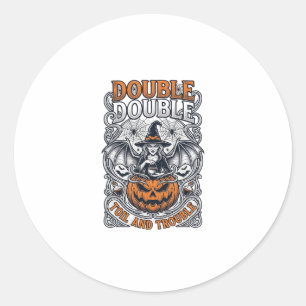 Dubbele Moeite Problemen Heks Pompoen Halloween Sp Ronde Sticker